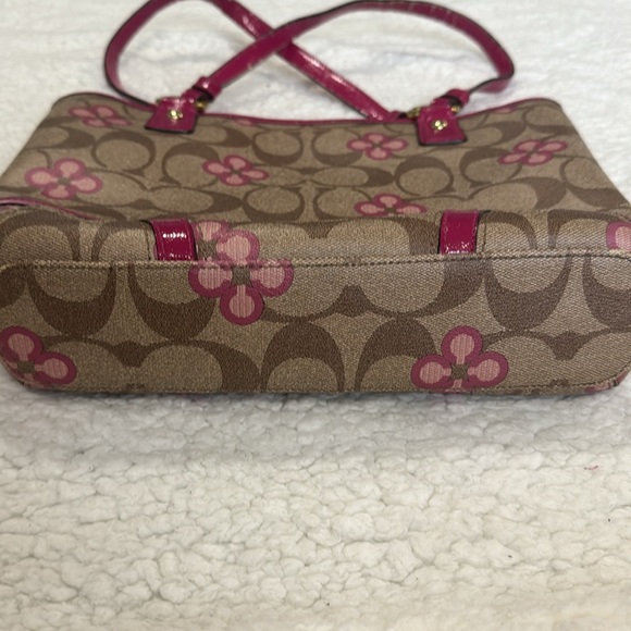 Floral Pink & Brown Coach Purse - Picture 3 of 5